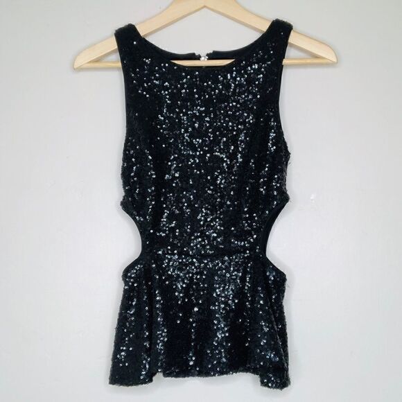 FOREVER 21🌺Black Sequin Sleeveless Skirted Top🌺 - Picture 7 of 9